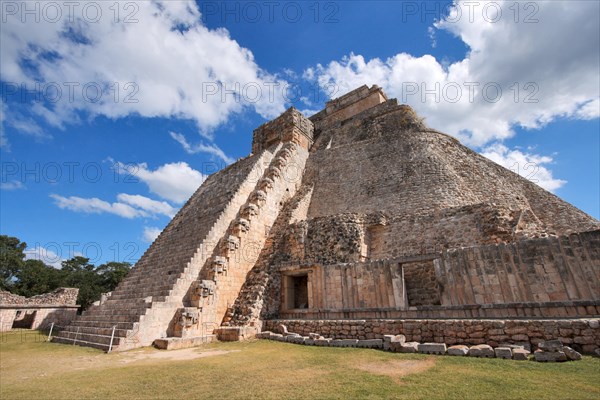 Anicent mayan pyramid in Uxmal