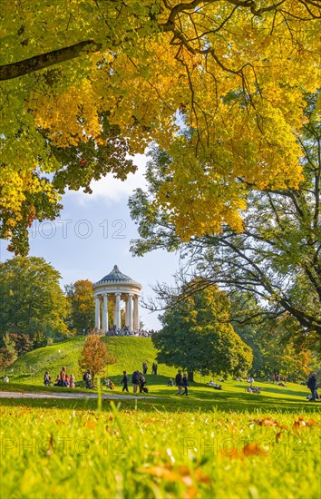 English Garden with Monopterus in Autumn