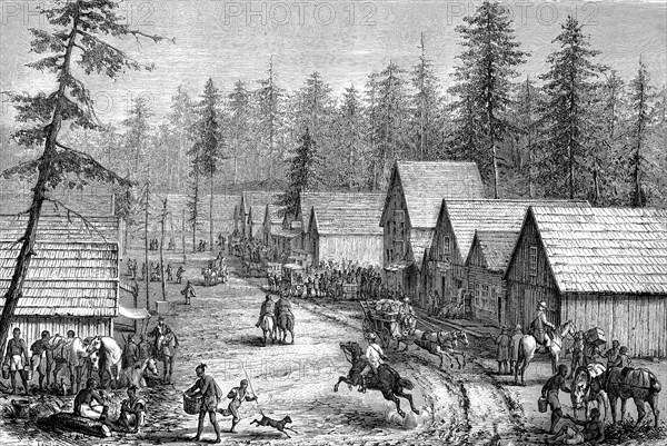 Station and western town of Cisco in California in 1880