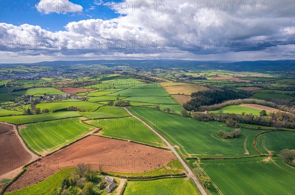 Fields and Meadows over English Village