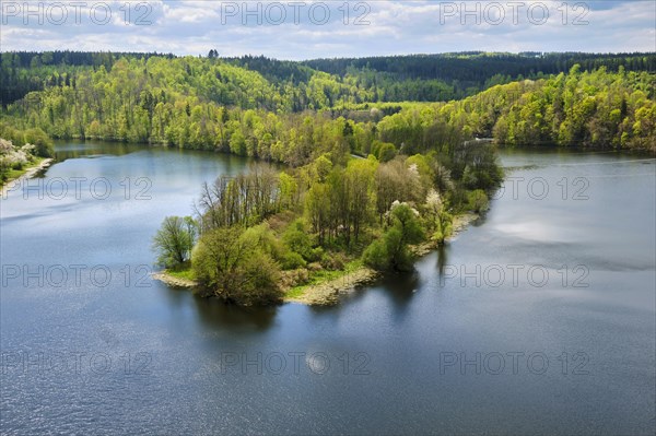 Landscape on the river Saale near Burgk Castle