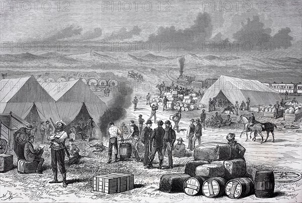 View of Black Buttes Camp circa 1870