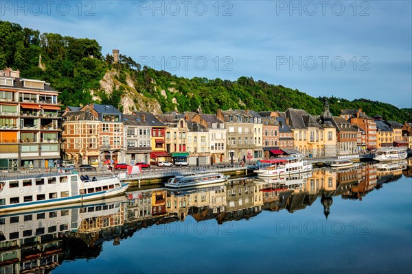 View of picturesque Dinant city over the Meuse river Dinant is a Walloon city and municipality located on the River Meuse