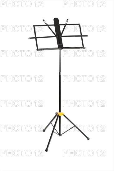 Empty music stand isolated on white
