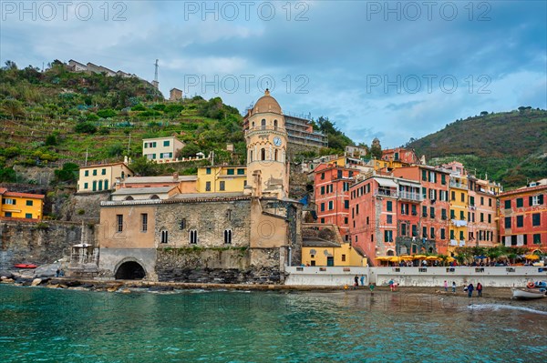 Vernazza village popular tourist destination in Cinque Terre National Park a UNESCO World Heritage Site