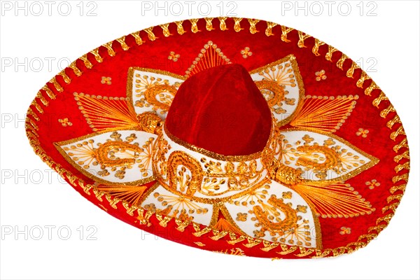 Red sombrero isolated on white