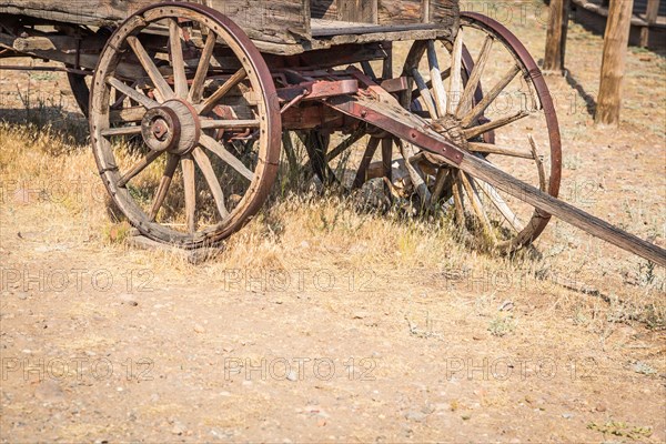 Abstract of vintage antique wood wagons and wheels