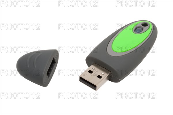 Usb flash drive in rubber coating isolated on white background