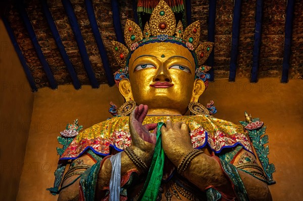 Maitreya Buddha statue in Tsemo gompa