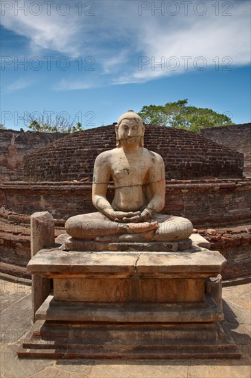 Ancient sitting Buddha image in votadage Pollonaruwa