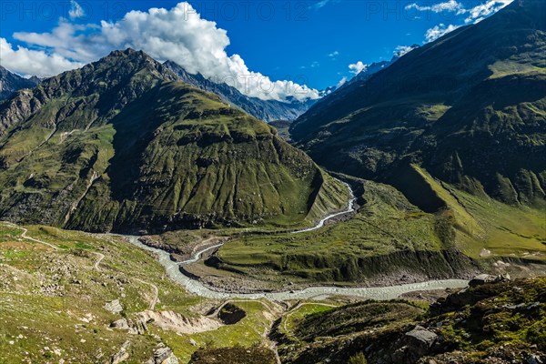 Himalayan valley in Himalayas