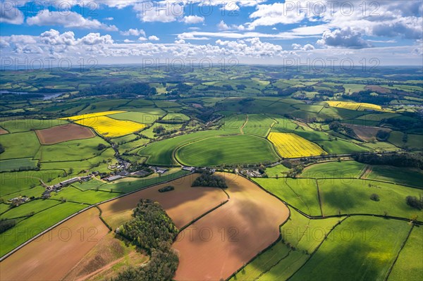 Fields and Meadows over English Village
