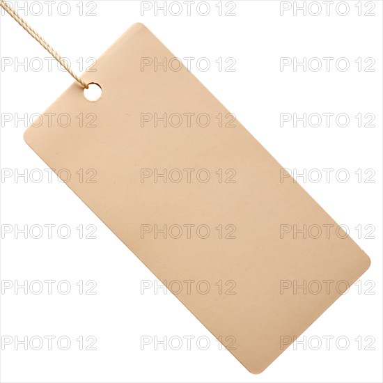 White paper tag isolated on white background
