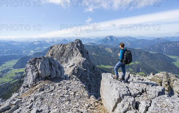 Hiker in rocky terrain