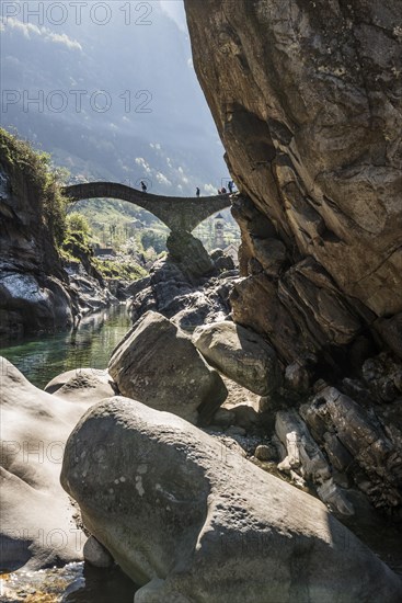 Old Roman bridge Ponte dei Salti over Verzasca