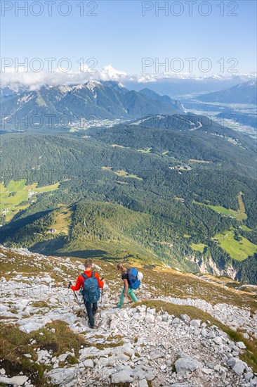 Hikers descending