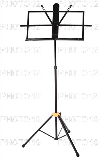 Empty music stand isolated on white