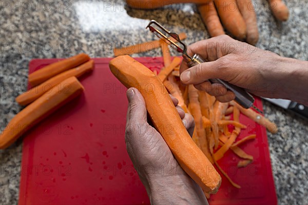 Peeling a carrot