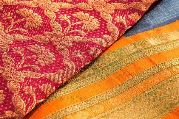 Indian silk saries close up Background