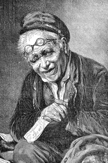 Old man with a lottery ticket