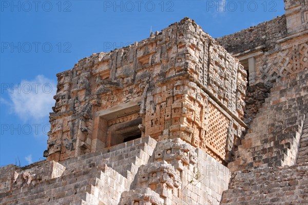 Anicent mayan pyramid in Uxmal