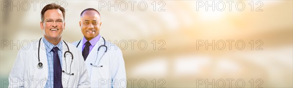 Caucasian and african american male doctor