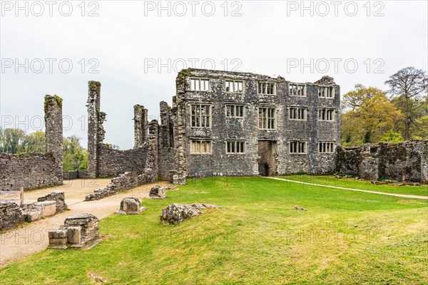 Panorama of Berry Pomeroy Castle