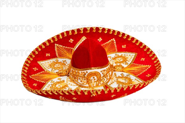 Red sombrero isolated on white