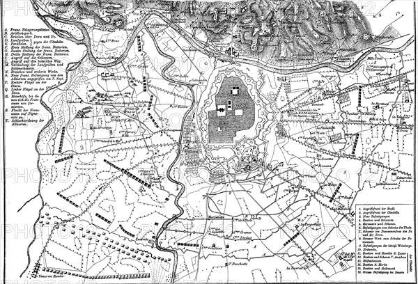 Plan of the siege. War of the Spanish Succession