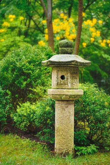 Stone lantern in Japanese garden