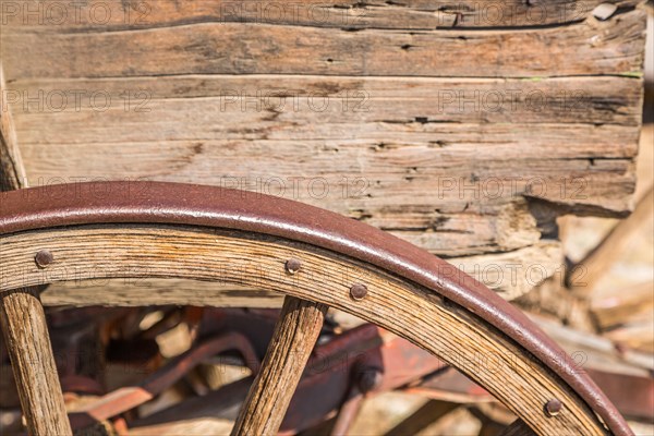 Abstract of vintage antique wood wagon parts