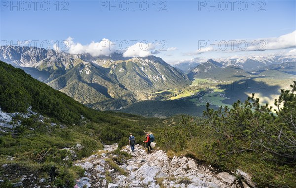 Two hikers on a hiking trail