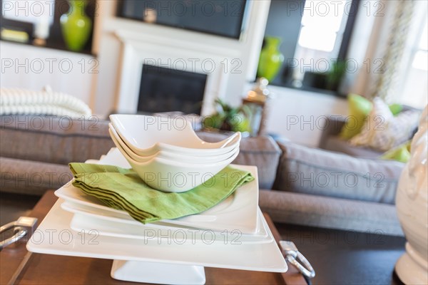 Apple green accents decorative dining abstract in home