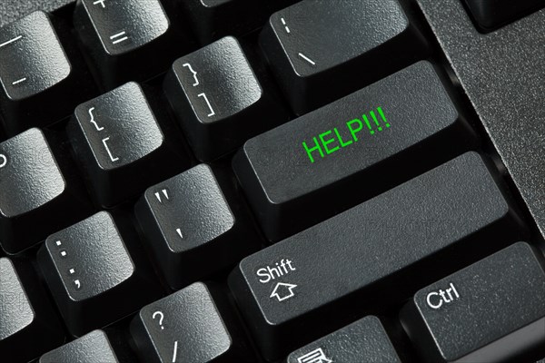 Black computer keyboard isolated on white background