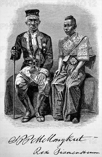 King Mongkut of Siam and his principal wife