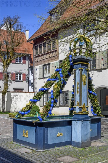 Spital fountain in the Spitalhof with Easter decorations