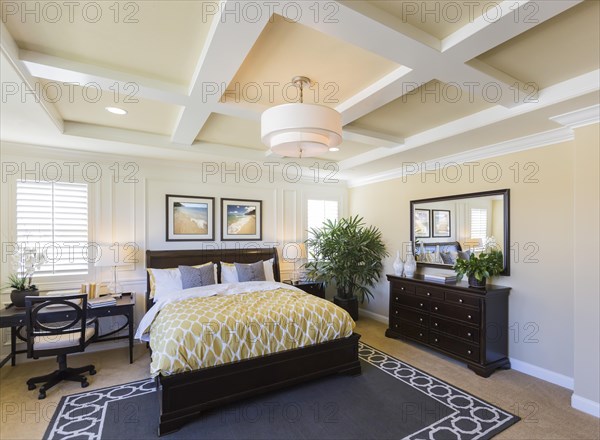 Dramatic interior of A beautiful master bedroom