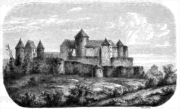 Castle ruins of Charolles in the department of Saone-et-Loire in the region of Bourgogne-Franche-Comte