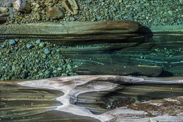 Clear water and rock formations in the Verzasca River