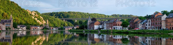 View of picturesque Dinant city over the Meuse river Dinant is a Walloon city and municipality located on the River Meuse