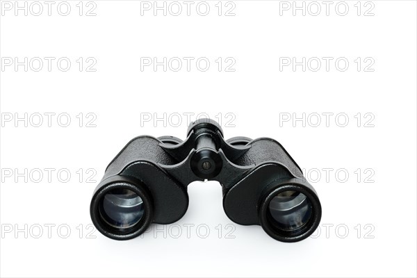 Black binoculars isolated on white background