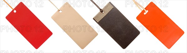 Set of paper tags isolated on white background