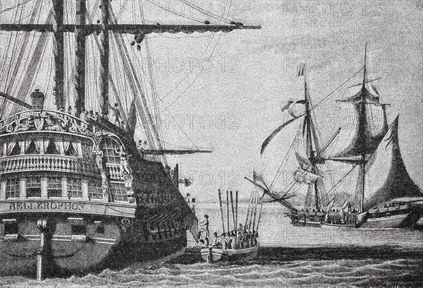 Embarkation of Napoleon on board the ship Bellerophon