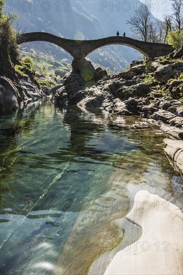 Old Roman bridge Ponte dei Salti over Verzasca