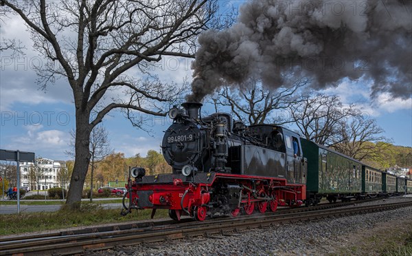 The historic railway Rasender Roland on the holiday island of Ruegen