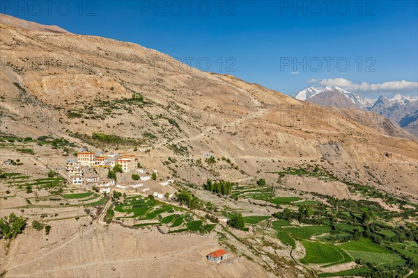 New Dhankar gompa monastery and Dhankar village