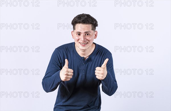 Positive guy with thumbs up doing ok