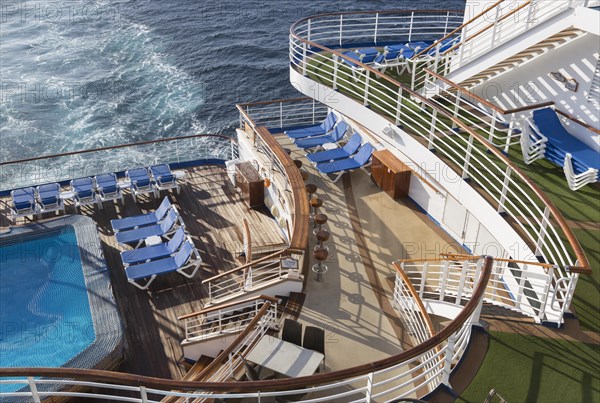 Abstract of luxury passenger cruise ship deck