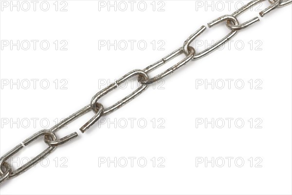 Old metal chain isolated on white background