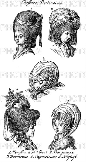 Berlin traditional costumes and hairstyles of the 18th century